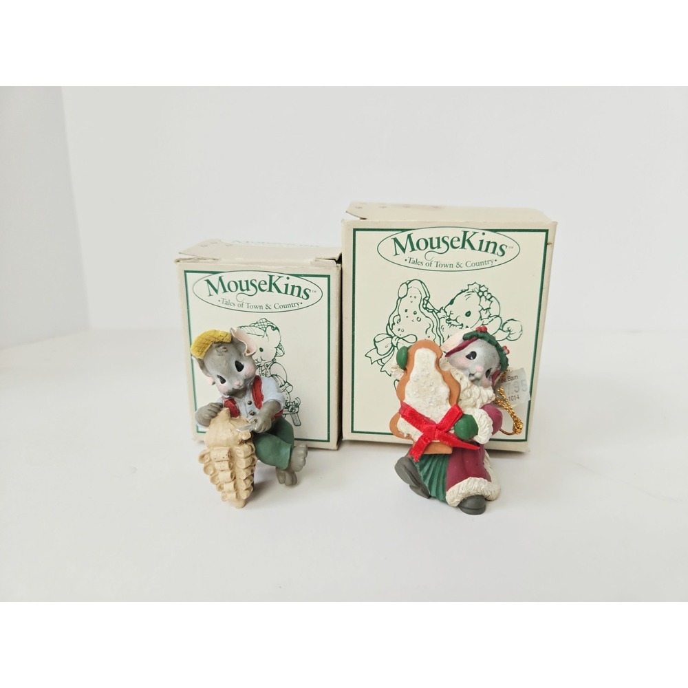 Midwest of Cannonfalls Mousekins ornament and figure w/ boxes Christmas